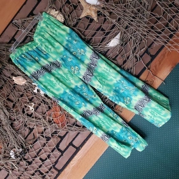 𝅺seeing curve wide leg tropical pants. 1XL - Picture 1 of 10